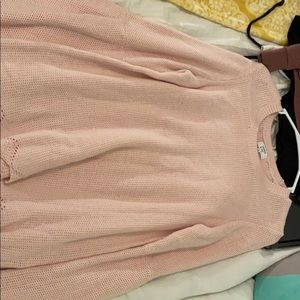 Peach crown and ivy sweater with bell sleeves